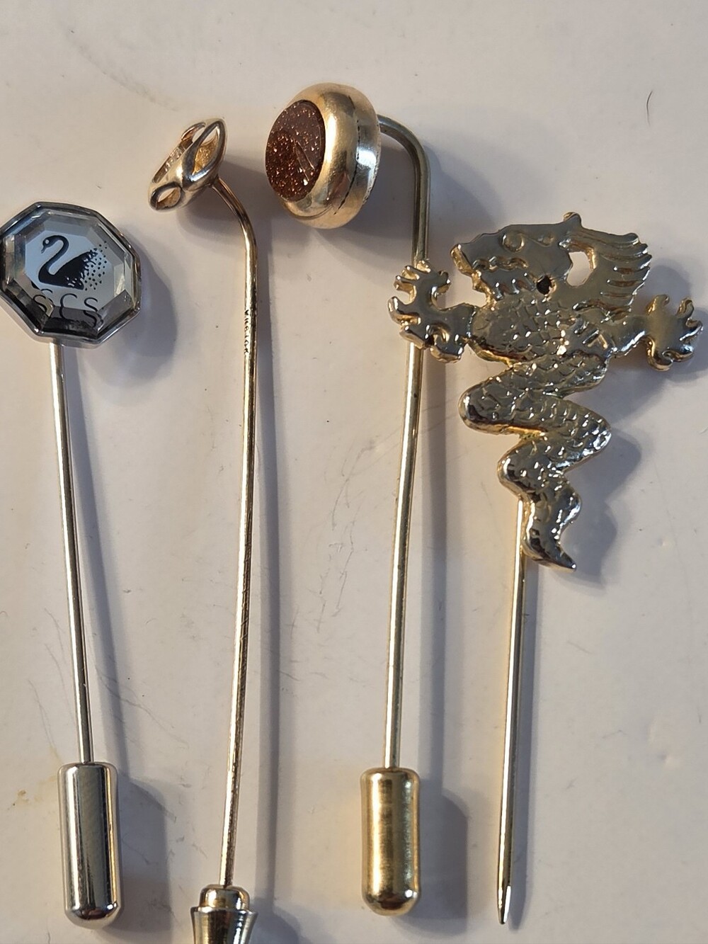 10k Gold ,swarovsky,gold Filled And Gold Tone Lot Pins